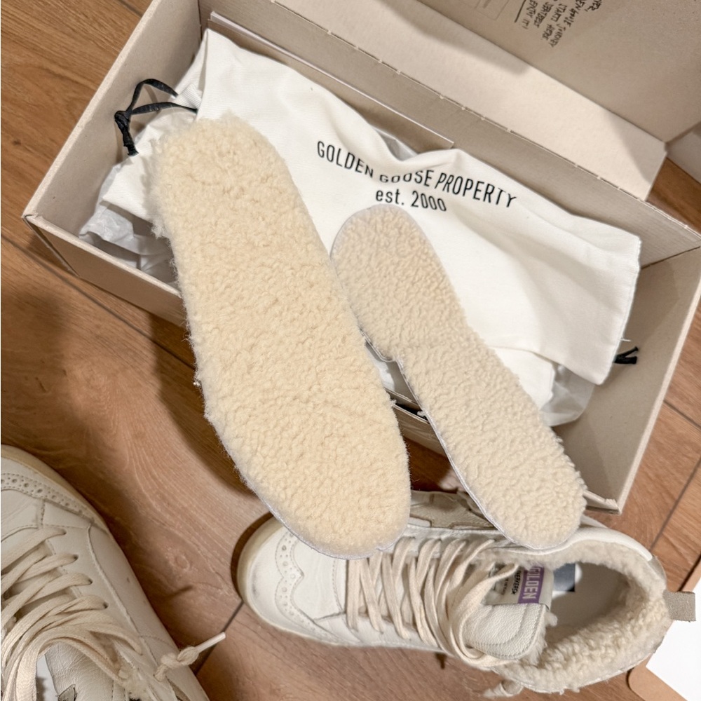 Golden Goose Women's White and Tan High-Top Sneakers - Picture 5 of 6
